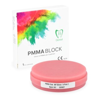 98x20mm - Pink PMMA Block - 3s Dental